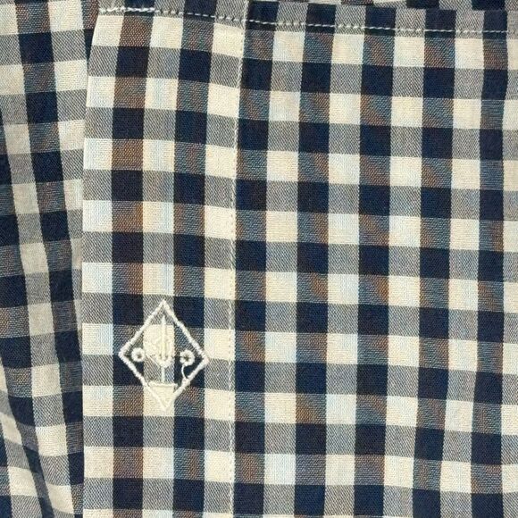 Trumaker Blue Checked Dress Shirt 16 Preppy Bespoke Button Up Long Sleeve Office - Picture 9 of 10